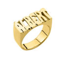 Shangjie OEM Custom alloy pattern letter rings for men gold plated rings jewelry trendy rings